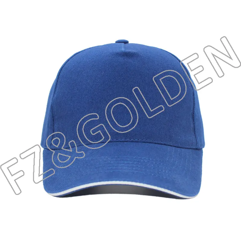 China 5 Panel Baseball Cap Suppliers – 
 5 panel 100% Cotton Twill Baseball Cap   With Sandwich Brim  – FUZHI