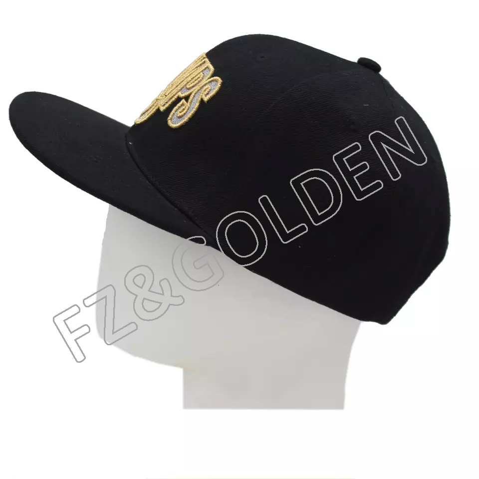 OEM/ODM Military Cap Supplier - 
 Luxury hip hop fitted custom embroidery flat bill brim peak snap back embroidered snapbacks cap hat  - FUZHI