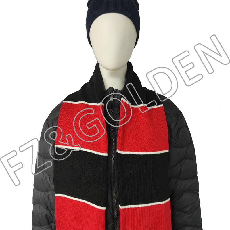 High Quality Custom Embroidery Knitted Football Scarf   