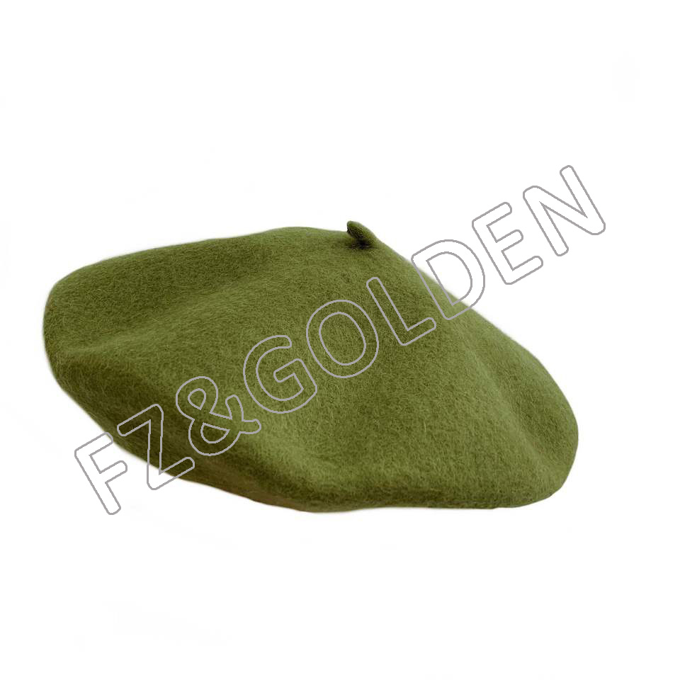 High-Quality Winter Knitted Hats Suppliers - 
 Wholesale Customized 100% Wool Beret   - FUZHI