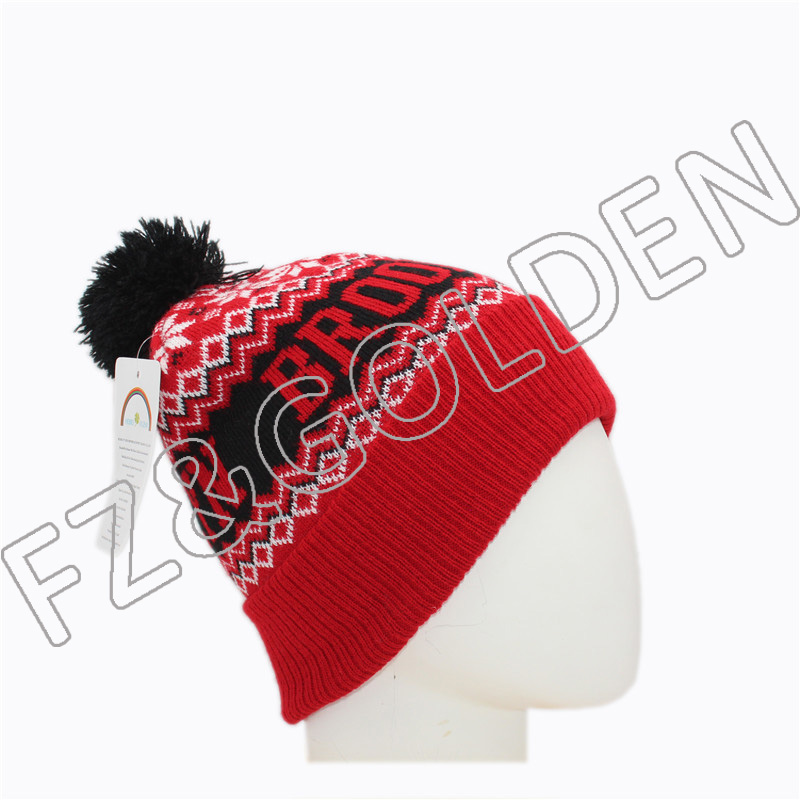 OEM/ODM Organic Cotton Beanies - 
 Warm Knitted Hat With Pom  - FUZHI