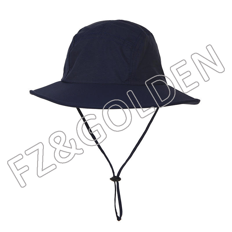 Outdoor fast dry custom logo fisherman hunting bucket hat with strings