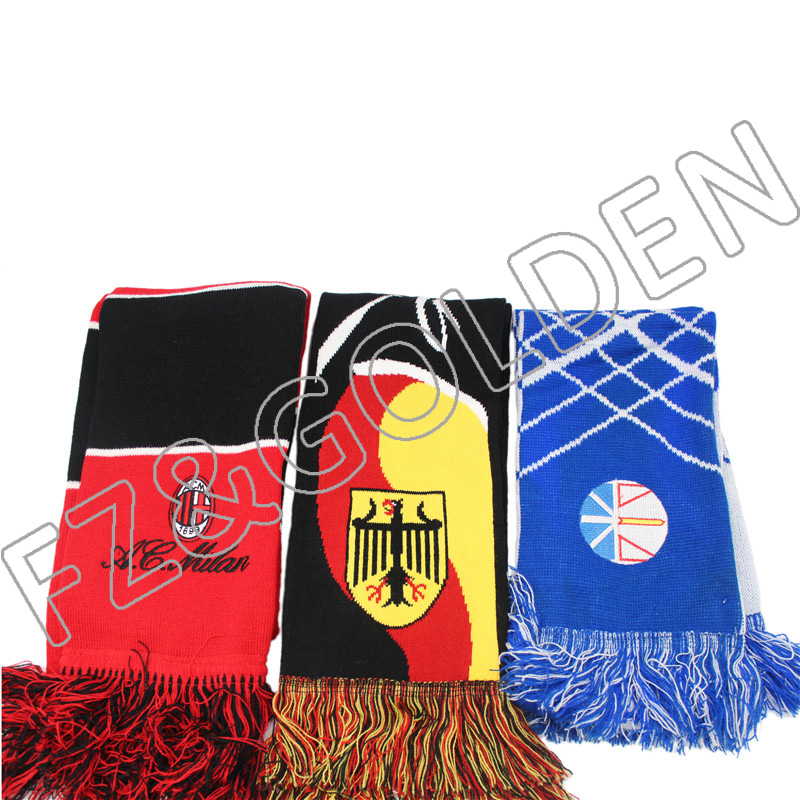 Export Neck Scarf Factory - 
 High Quality Custom Embroidery Knitted Scarf     - FUZHI