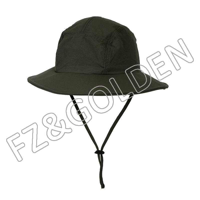 Discount Men Beanie Hat Suppliers - 
 Outdoor fast dry custom logo fisherman hunting bucket hat with strings  - FUZHI