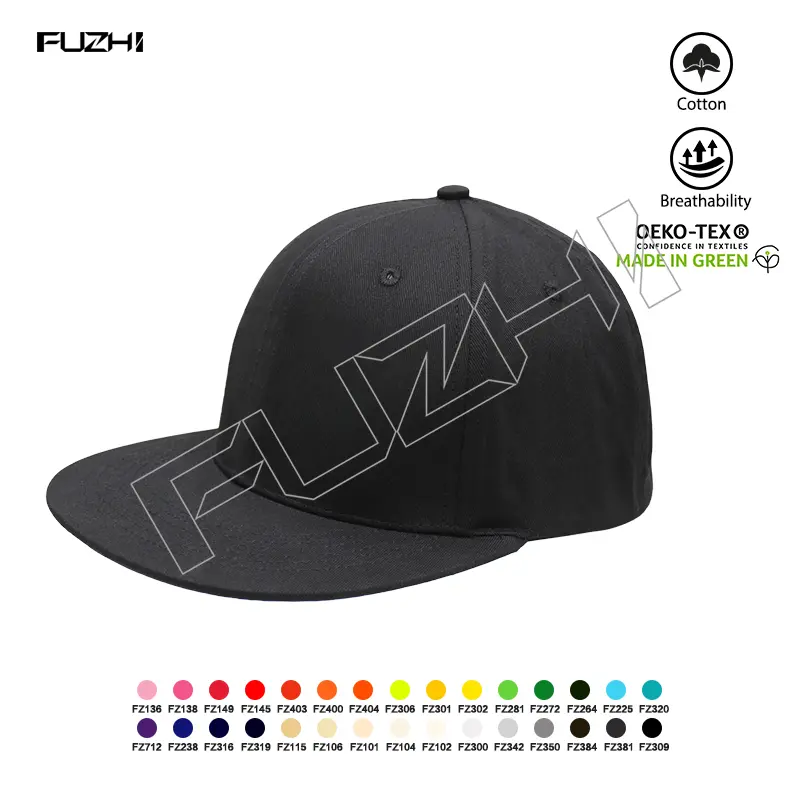 FZSN-8001 6 panel snapback elastic sweatband cap