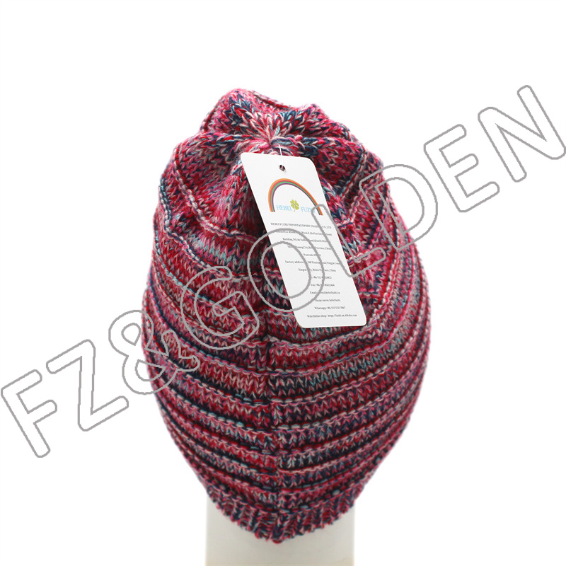 China Beanie Hats Supplier - 
 Winter Warm Knitted Pink Beanie Hat for Women  - FUZHI
