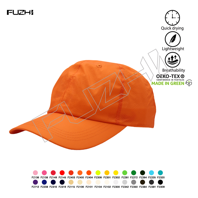 FZSC-2005 6 panel sport cap outdoor recreational baseball cap quick drying super light sport cap