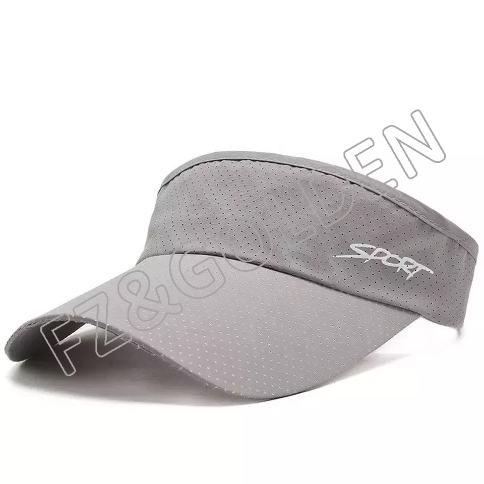 FZBS20250729-2 Wholesale Custom Embroidery Printed Logo Outdoor Beach Adjustable Sun Cap Quick Fast Dry cap golf running Visor Hats For unisex