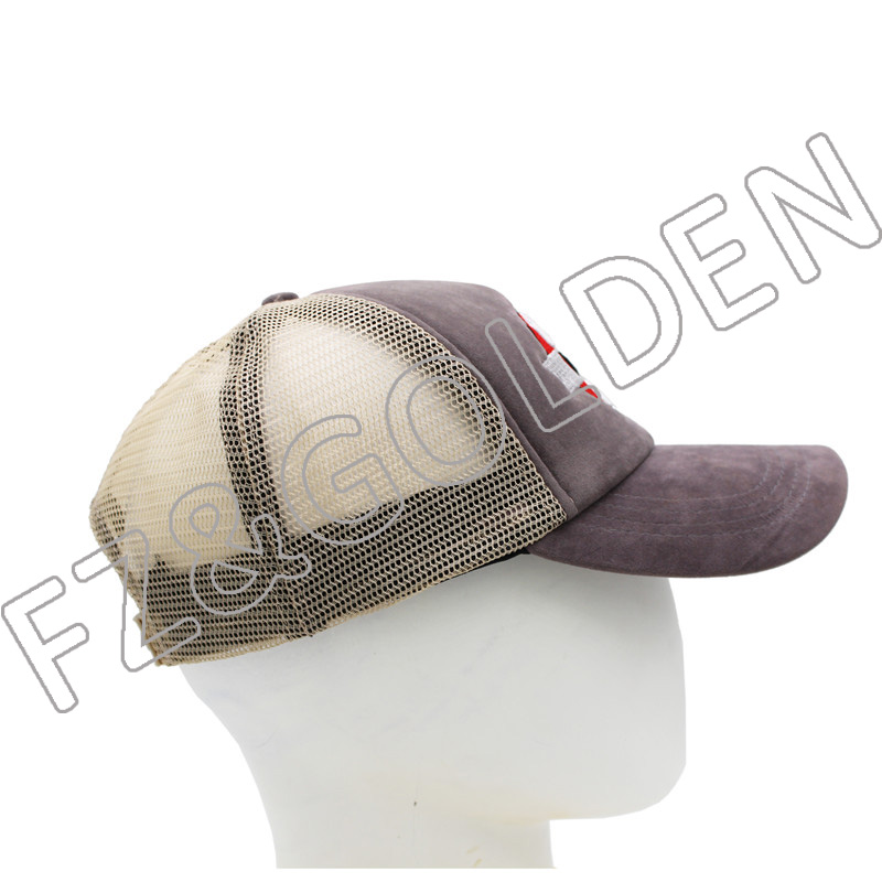High-Quality Military Cap Manufacturers - 
 5 Panel Flannel+Mesh Trucker Cap   - FUZHI
