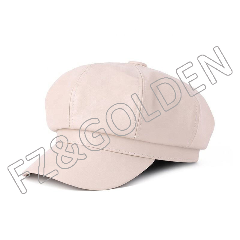 FZBH-2001  Newsboy Plain Cabbie Gatsby Ivy Leather Visor Beret Caps for Women