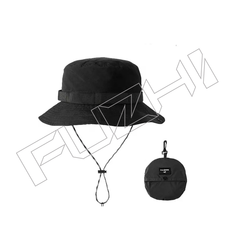 FZFH20250625 OEM ODM Custom Logo Quick Dry Fit Fashion Mens Fisherman Wide Brim Rope Cap bucket hat with string