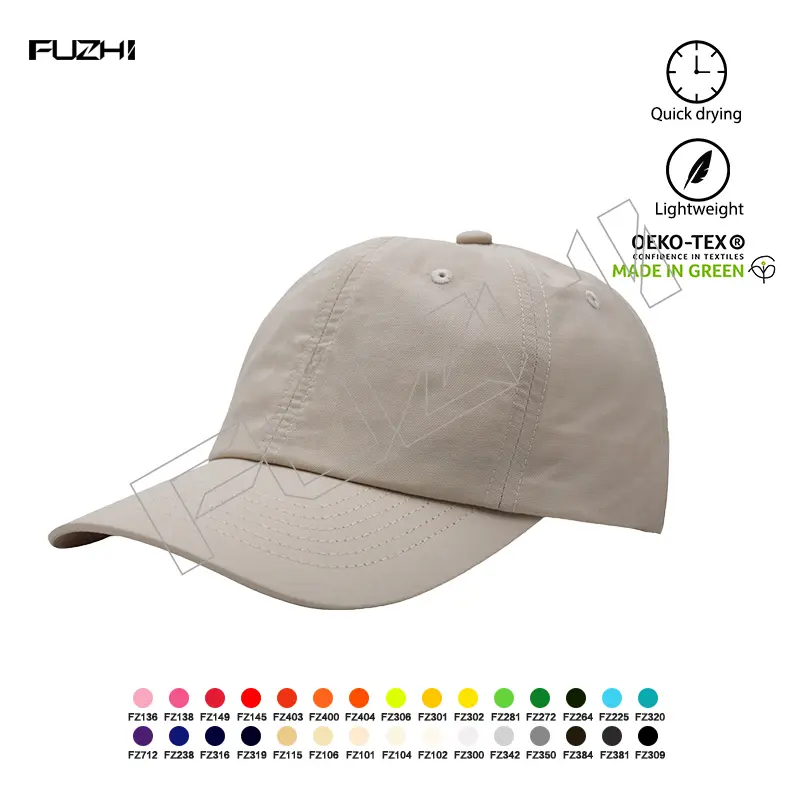 FZSC-2004 6 panel sport cap outdoor casual quick drying super light baseball cap solid color baseball cap with curved brim Featured Image