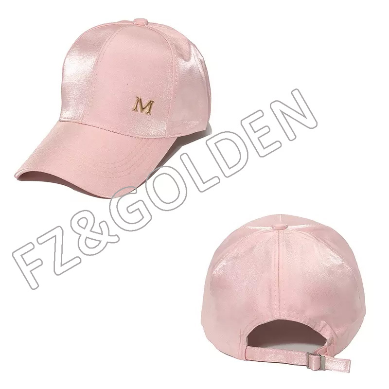 FZBC20250716-2 high quality silk satins unique 6 panels cheap custom hat baseball cap