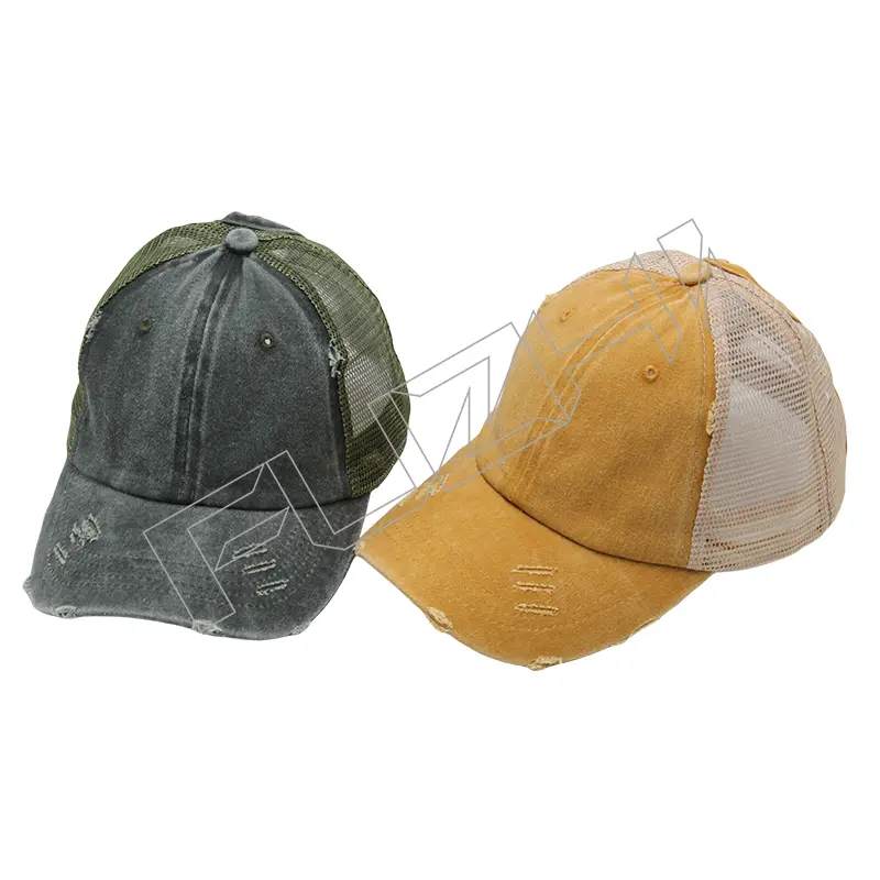 FZBC-6109 New fashion broken trucker washed vintage cap for men and women the same vintage fashion brand mesh baseball cap baseball cap wash to make old cap