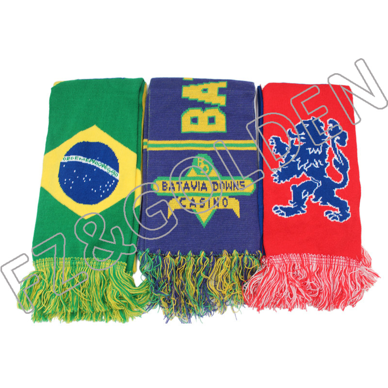 Export Neck Scarf Factory - 
 High Quality Custom Embroidery Knitted Scarf     - FUZHI